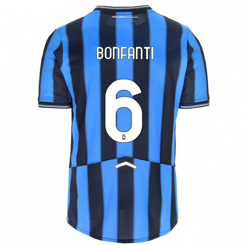 Danxen Femme Maillot Giovanni Bonfanti #6 Bleu Ciel Noir Tenues Domicile 2025/26 T-Shirt