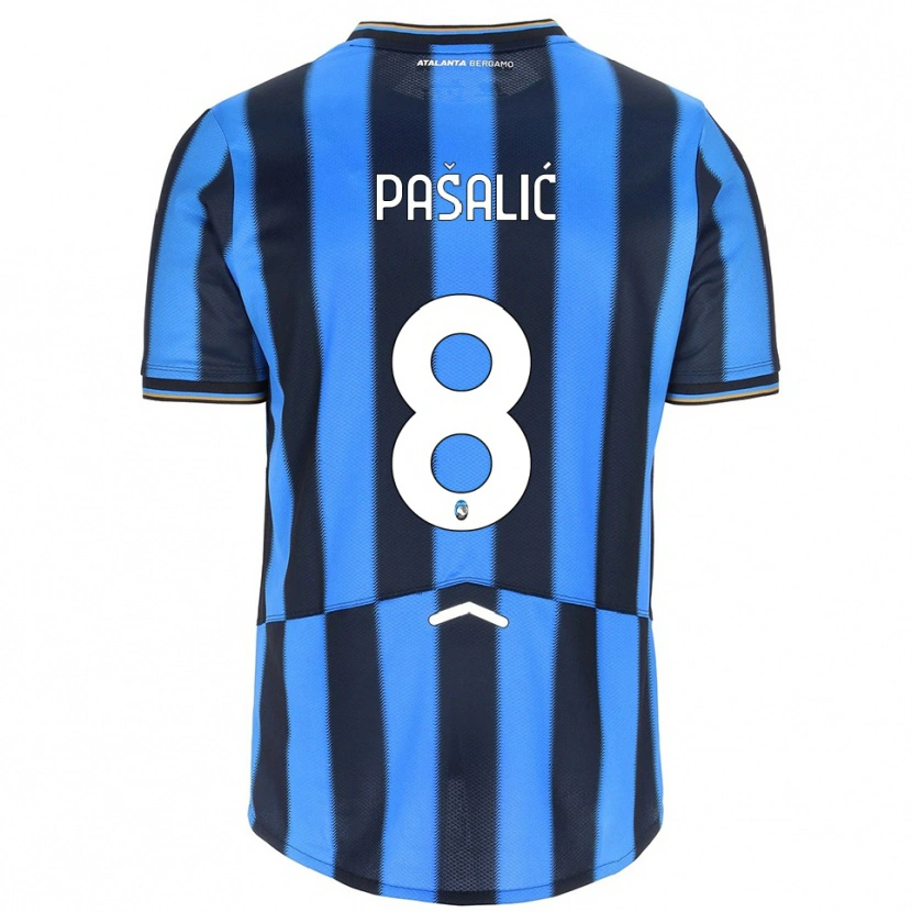 Danxen Femme Maillot Mario Pasalić #8 Bleu Ciel Noir Tenues Domicile 2025/26 T-Shirt