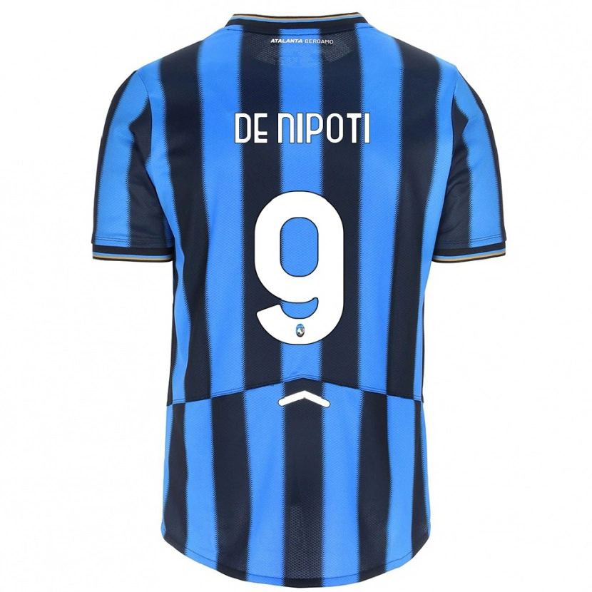 Danxen Femme Maillot Tommaso De Nipoti #9 Bleu Ciel Noir Tenues Domicile 2025/26 T-Shirt
