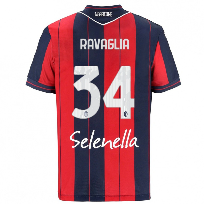 Danxen Femme Maillot Federico Ravaglia #34 Rouge Marine Tenues Domicile 2025/26 T-Shirt