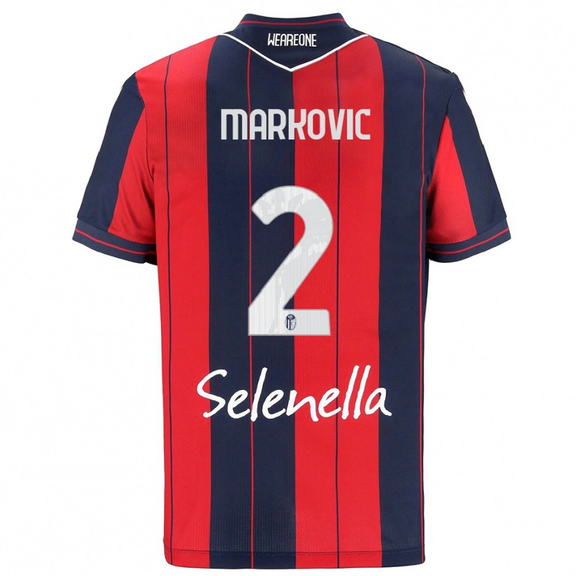 Danxen Femme Maillot Petar Markovic #2 Rouge Marine Tenues Domicile 2025/26 T-Shirt