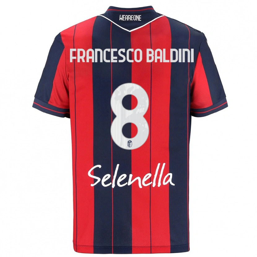 Danxen Femme Maillot Giovanni Francesco Baldini #8 Rouge Marine Tenues Domicile 2025/26 T-Shirt
