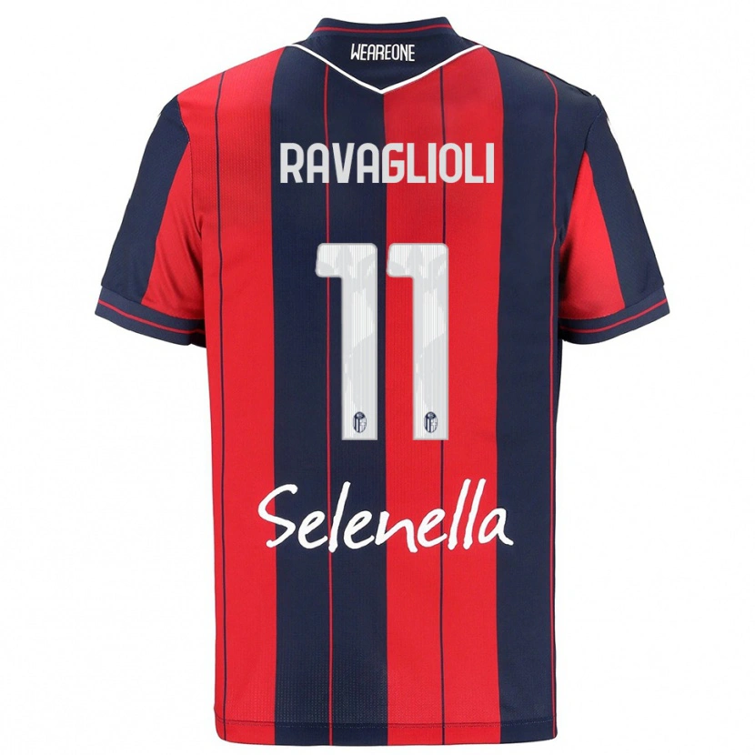 Danxen Femme Maillot Tommaso Ravaglioli #11 Rouge Marine Tenues Domicile 2025/26 T-Shirt
