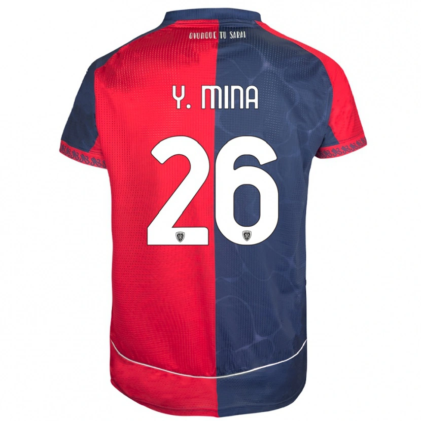 Danxen Femme Maillot Yerry Mina #26 Rouge Marine Tenues Domicile 2025/26 T-Shirt