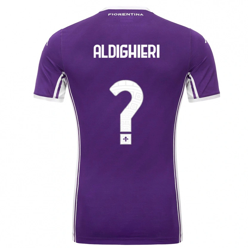 Danxen Femme Maillot Benedetto Aldighieri #0 Violet Blanc Tenues Domicile 2025/26 T-Shirt