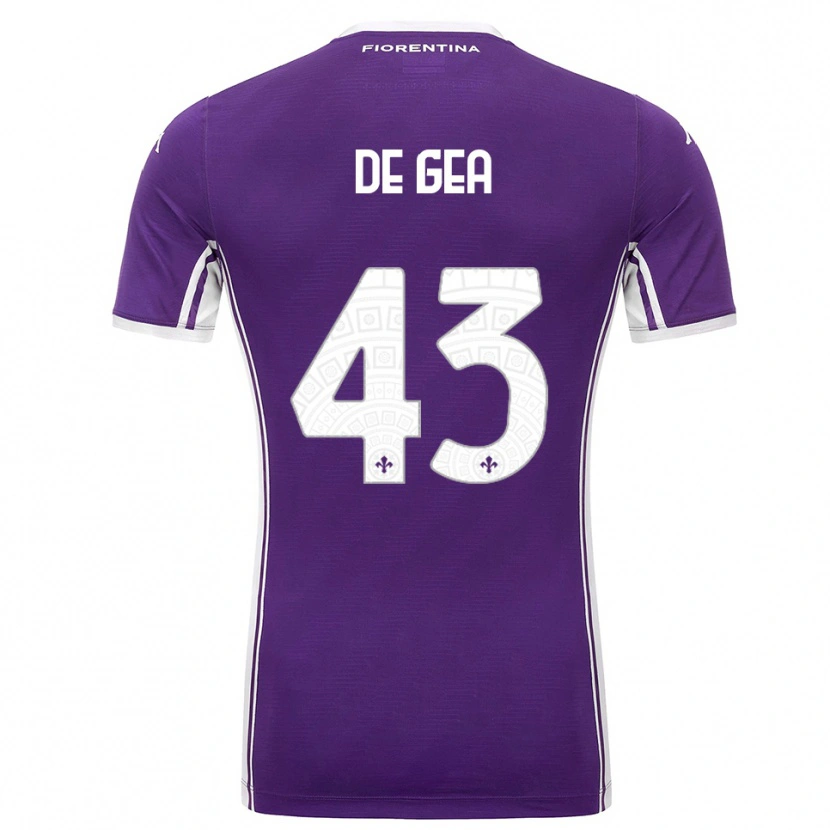 Danxen Femme Maillot David De Gea #43 Violet Blanc Tenues Domicile 2025/26 T-Shirt