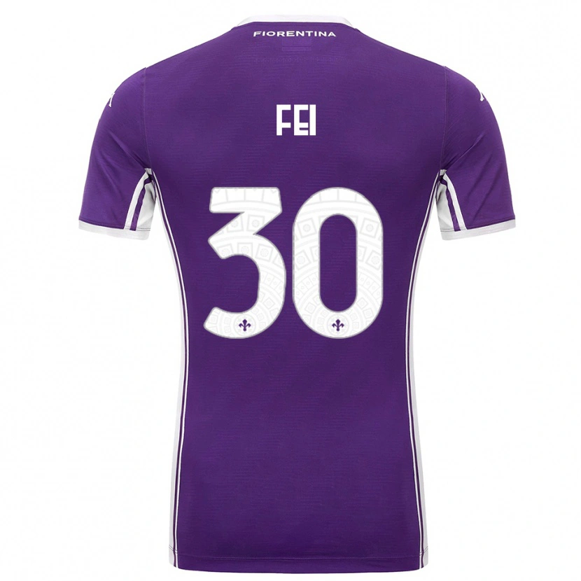 Danxen Femme Maillot Gianmaria Fei #30 Violet Blanc Tenues Domicile 2025/26 T-Shirt