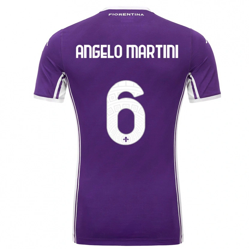 Danxen Femme Maillot Angelo Martini #6 Violet Blanc Tenues Domicile 2025/26 T-Shirt