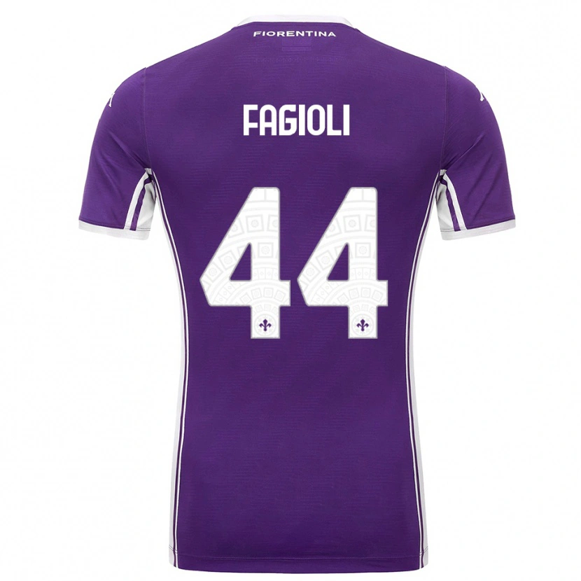 Danxen Femme Maillot Nicolò Fagioli #44 Violet Blanc Tenues Domicile 2025/26 T-Shirt