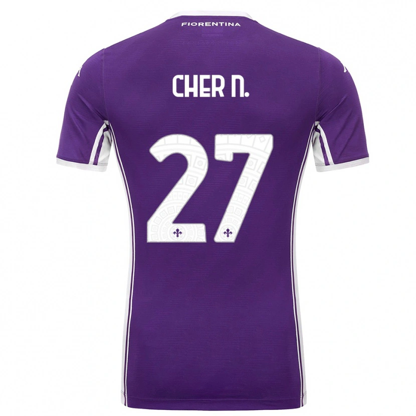 Danxen Femme Maillot Cher Ndour #27 Violet Blanc Tenues Domicile 2025/26 T-Shirt