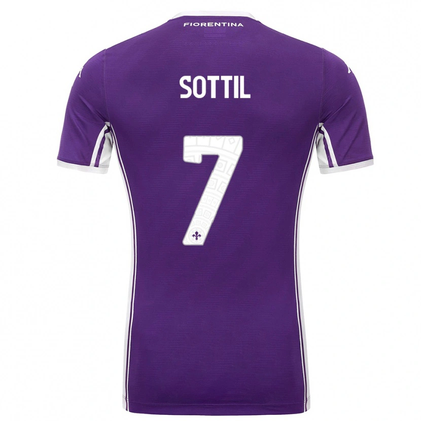 Danxen Femme Maillot Riccardo Sottil #7 Violet Blanc Tenues Domicile 2025/26 T-Shirt