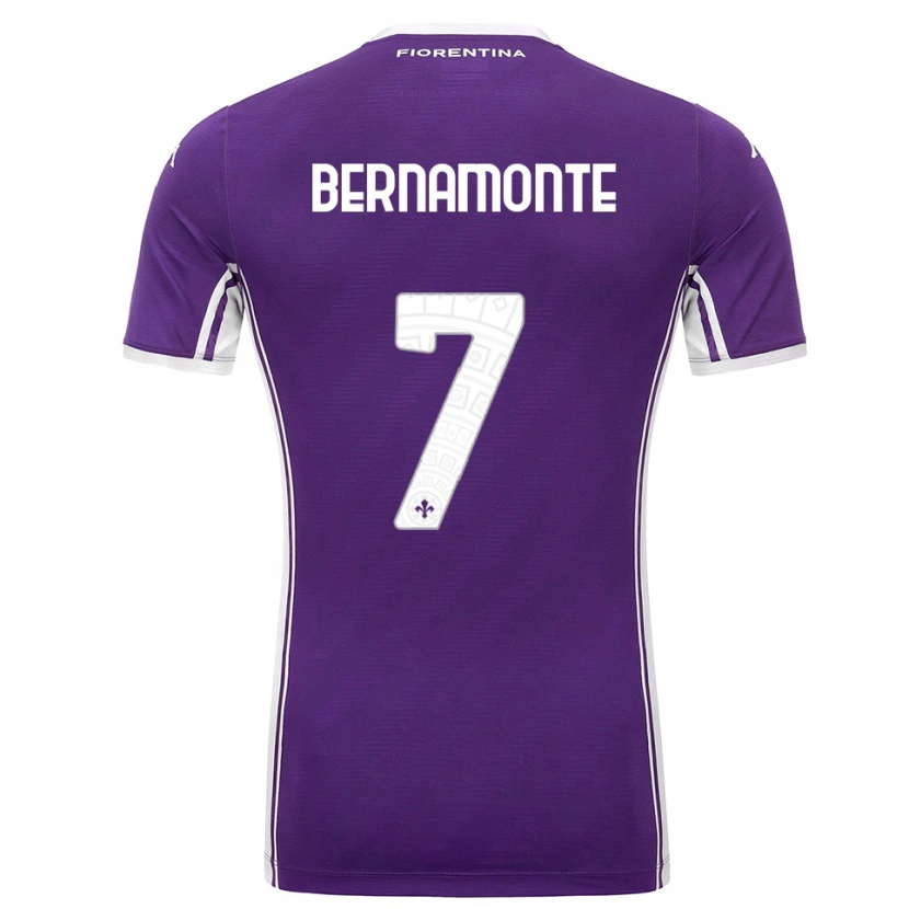 Danxen Femme Maillot Lorenzo Bernamonte #7 Violet Blanc Tenues Domicile 2025/26 T-Shirt