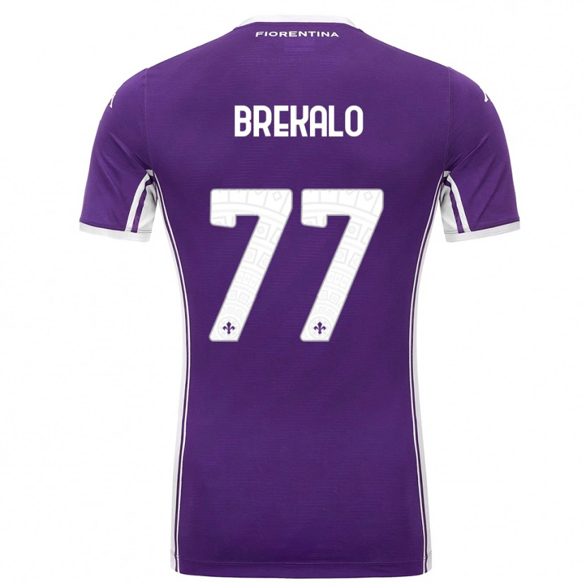 Danxen Femme Maillot Josip Brekalo #77 Violet Blanc Tenues Domicile 2025/26 T-Shirt