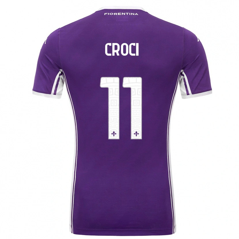 Danxen Femme Maillot Federico Croci #11 Violet Blanc Tenues Domicile 2025/26 T-Shirt