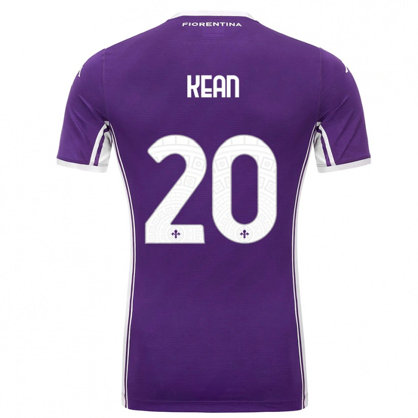 Danxen Femme Maillot Moise Kean #20 Violet Blanc Tenues Domicile 2025/26 T-Shirt