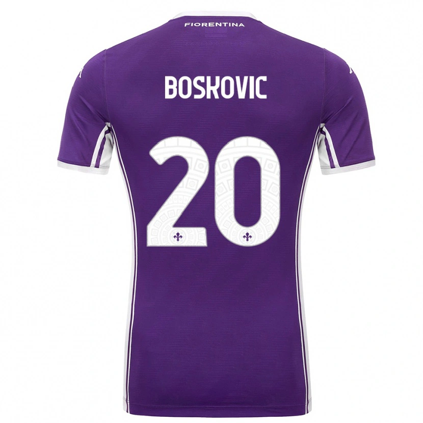 Danxen Femme Maillot Matko Boskovic #20 Violet Blanc Tenues Domicile 2025/26 T-Shirt
