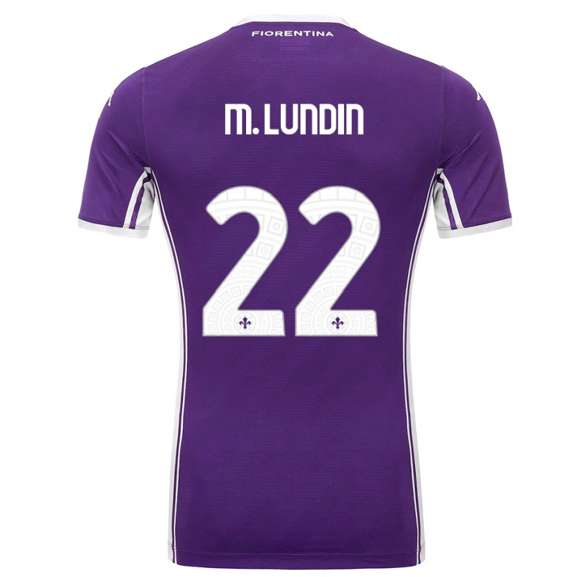 Danxen Femme Maillot Karin Maria Lundin #22 Violet Blanc Tenues Domicile 2025/26 T-Shirt