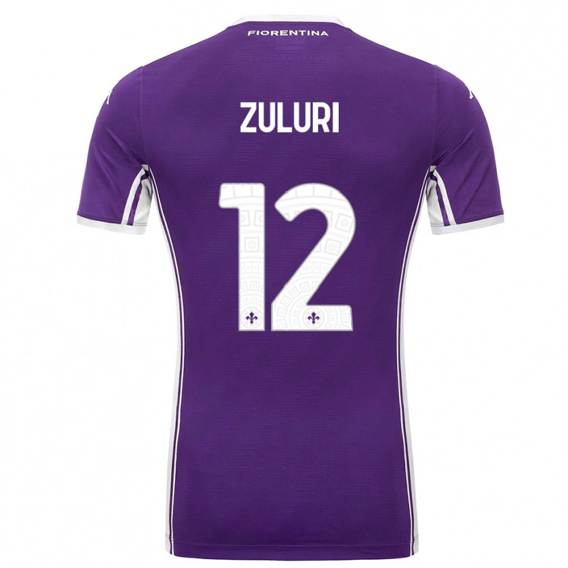Danxen Femme Maillot Athena Zuluri #12 Violet Blanc Tenues Domicile 2025/26 T-Shirt