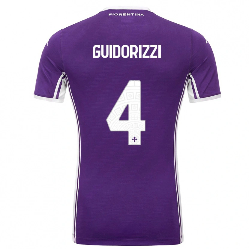 Danxen Femme Maillot Riccardo Guidorizzi #4 Violet Blanc Tenues Domicile 2025/26 T-Shirt