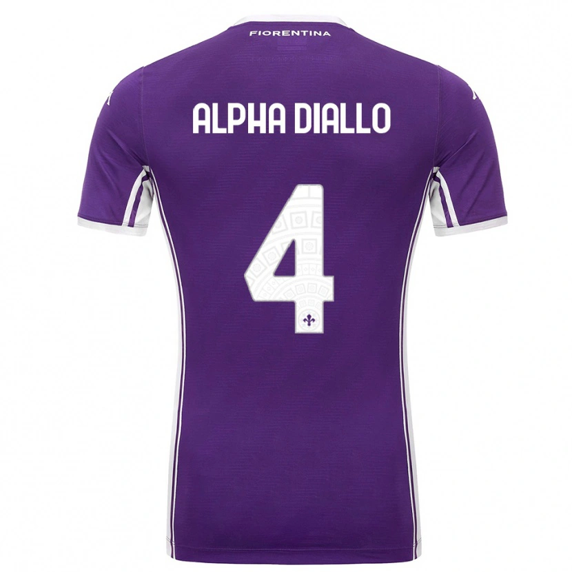 Danxen Femme Maillot Mamadou Alpha Diallo #4 Violet Blanc Tenues Domicile 2025/26 T-Shirt
