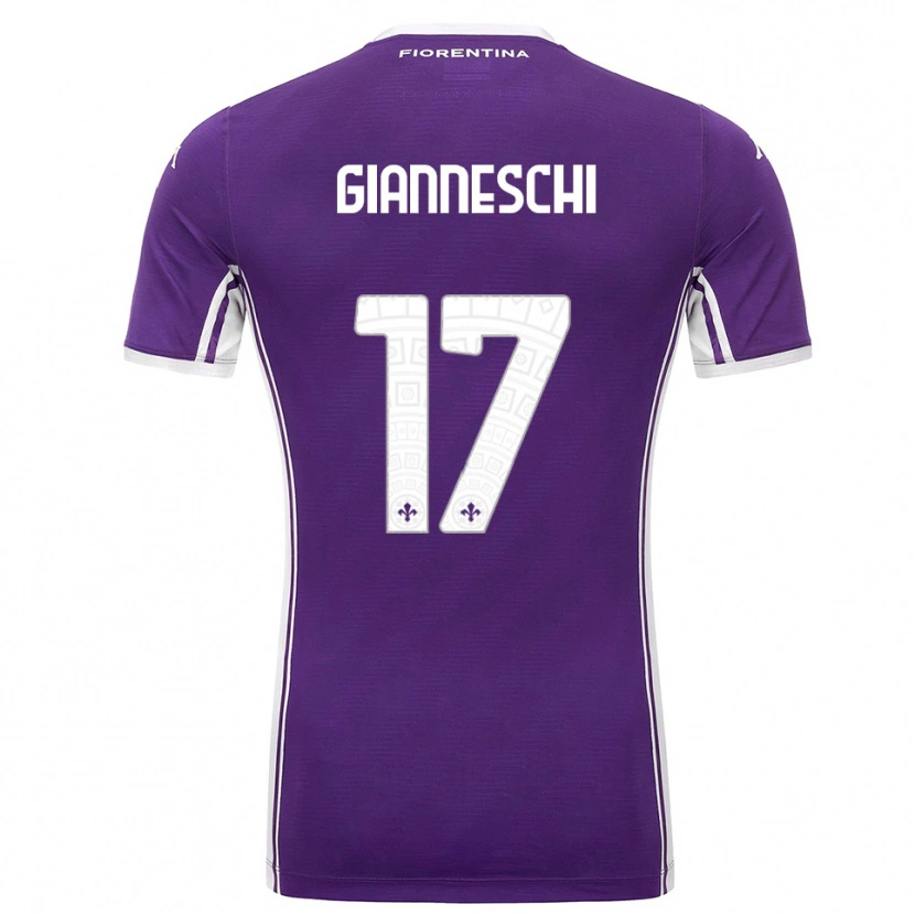 Danxen Femme Maillot Noah Gianneschi #17 Violet Blanc Tenues Domicile 2025/26 T-Shirt