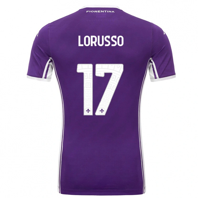 Danxen Femme Maillot Angelo Lorusso #17 Violet Blanc Tenues Domicile 2025/26 T-Shirt