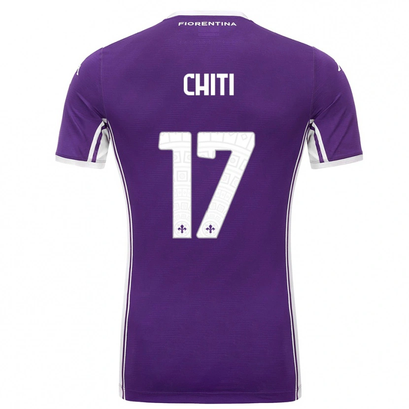 Danxen Femme Maillot Alessio Chiti #17 Violet Blanc Tenues Domicile 2025/26 T-Shirt