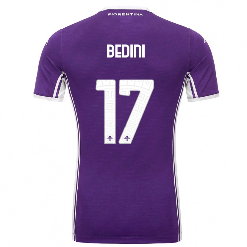 Danxen Femme Maillot Benedetta Bedini #17 Violet Blanc Tenues Domicile 2025/26 T-Shirt