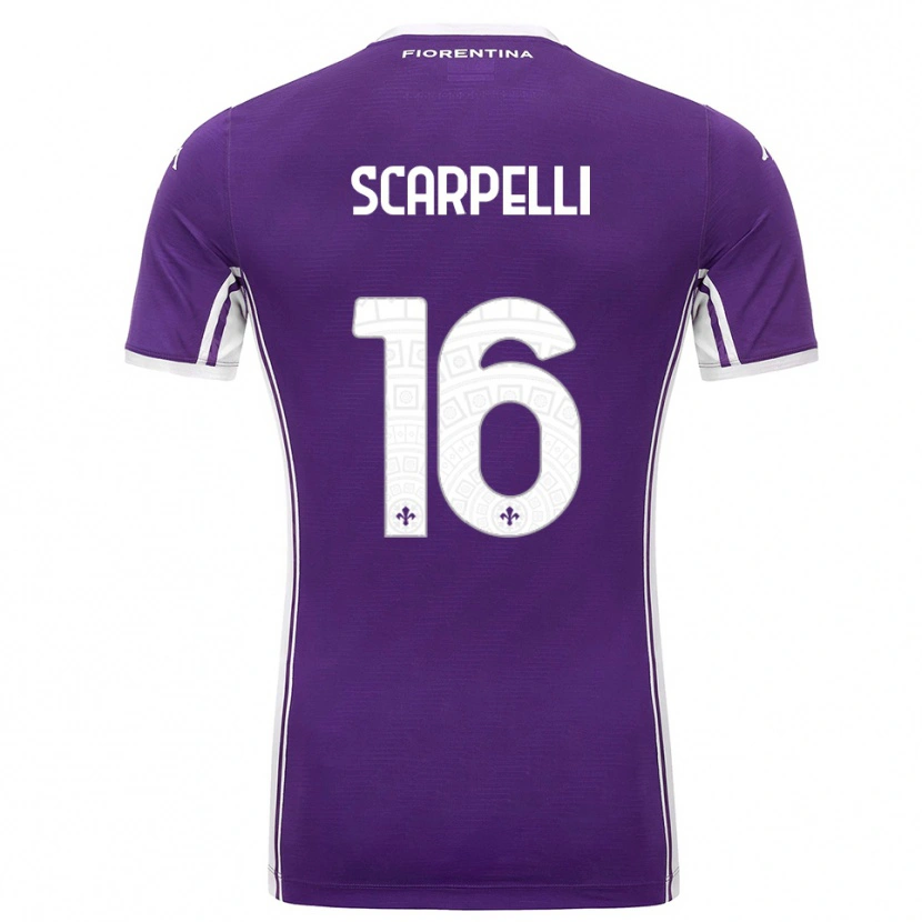 Danxen Femme Maillot Diego Scarpelli #16 Violet Blanc Tenues Domicile 2025/26 T-Shirt