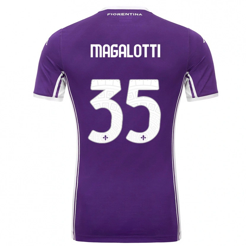 Danxen Femme Maillot Mattia Magalotti #35 Violet Blanc Tenues Domicile 2025/26 T-Shirt