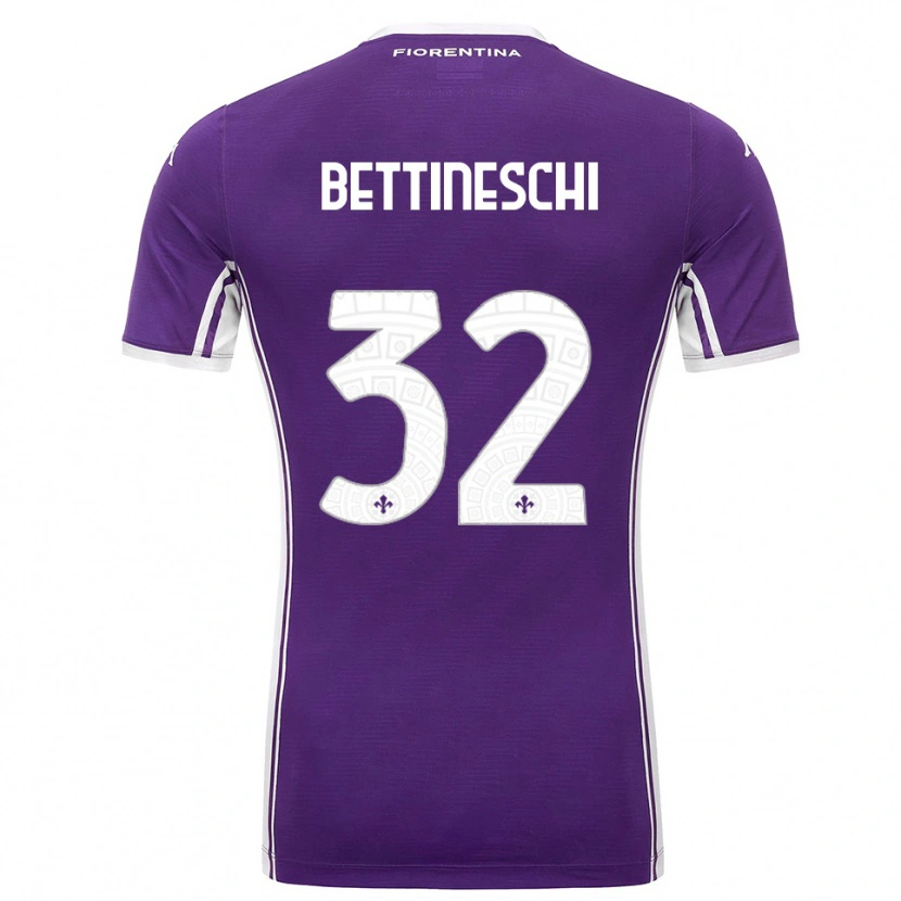 Danxen Femme Maillot Giorgia Bettineschi #32 Violet Blanc Tenues Domicile 2025/26 T-Shirt