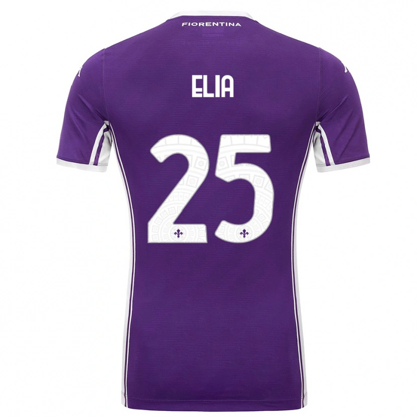 Danxen Femme Maillot Mirko Elia #25 Violet Blanc Tenues Domicile 2025/26 T-Shirt