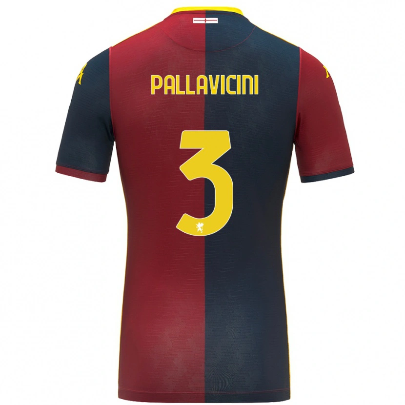 Danxen Femme Maillot Matteo Pallavicini #3 Rouge Bleu Roi Tenues Domicile 2025/26 T-Shirt