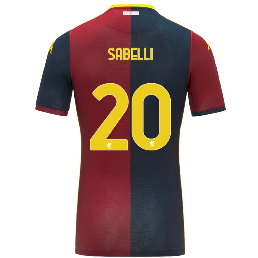 Danxen Femme Maillot Stefano Sabelli #20 Rouge Bleu Roi Tenues Domicile 2025/26 T-Shirt