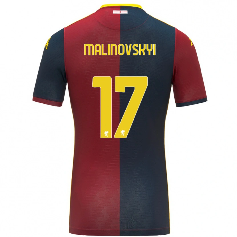Danxen Femme Maillot Ruslan Malinovskyi #17 Rouge Bleu Roi Tenues Domicile 2025/26 T-Shirt