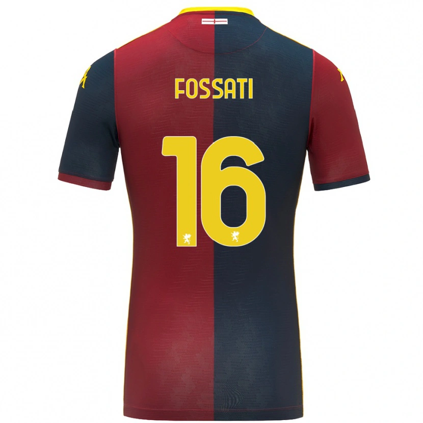 Danxen Femme Maillot Daniel Fossati #16 Rouge Bleu Roi Tenues Domicile 2025/26 T-Shirt