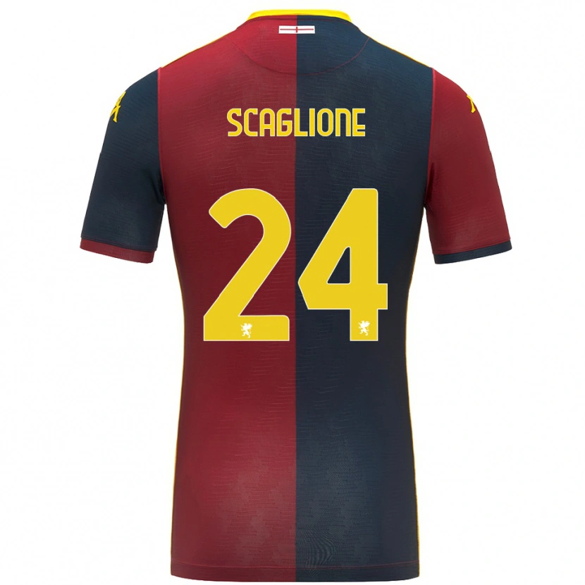 Danxen Femme Maillot Roberto Scaglione #24 Rouge Bleu Roi Tenues Domicile 2025/26 T-Shirt