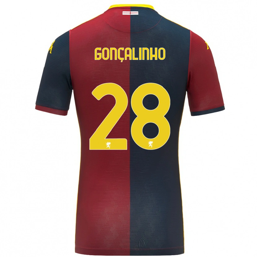 Danxen Femme Maillot João Gonçalinho #28 Rouge Bleu Roi Tenues Domicile 2025/26 T-Shirt