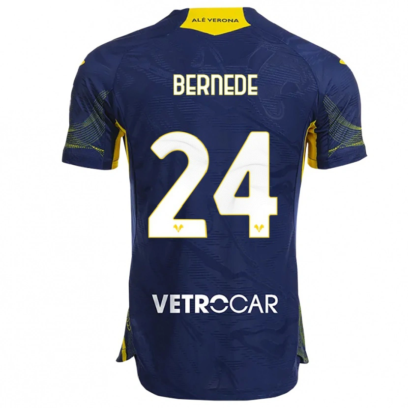 Danxen Femme Maillot Antoine Bernede #24 Marine Jaune Tenues Domicile 2025/26 T-Shirt