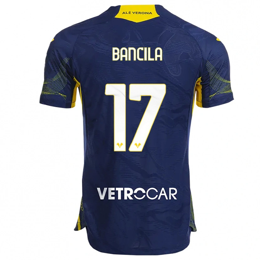 Danxen Femme Maillot Darius Bancila #17 Marine Jaune Tenues Domicile 2025/26 T-Shirt