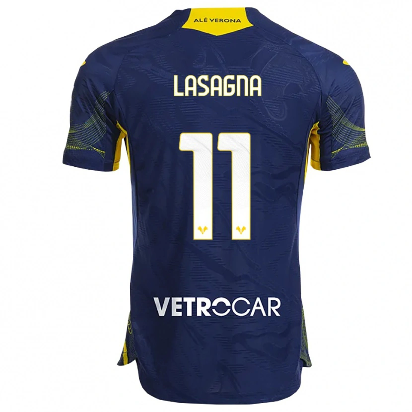 Danxen Femme Maillot Kevin Lasagna #11 Marine Jaune Tenues Domicile 2025/26 T-Shirt