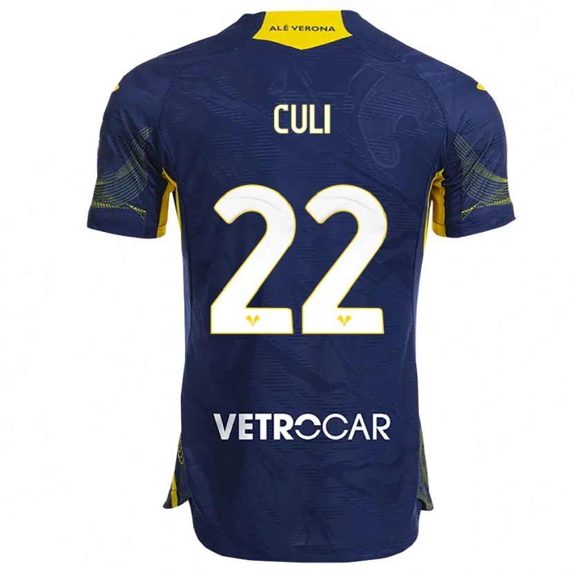 Danxen Femme Maillot Daniel Culi #22 Marine Jaune Tenues Domicile 2025/26 T-Shirt