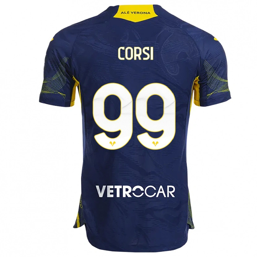 Danxen Femme Maillot Sara Corsi #99 Marine Jaune Tenues Domicile 2025/26 T-Shirt