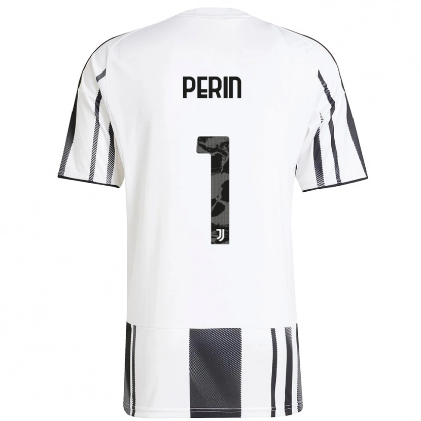 Danxen Femme Maillot Mattia Perin #1 Blanc Noir Tenues Domicile 2025/26 T-Shirt