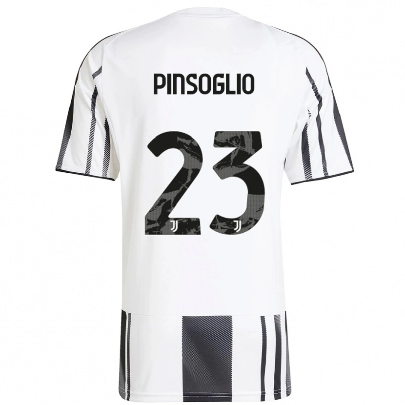 Danxen Femme Maillot Carlo Pinsoglio #23 Blanc Noir Tenues Domicile 2025/26 T-Shirt