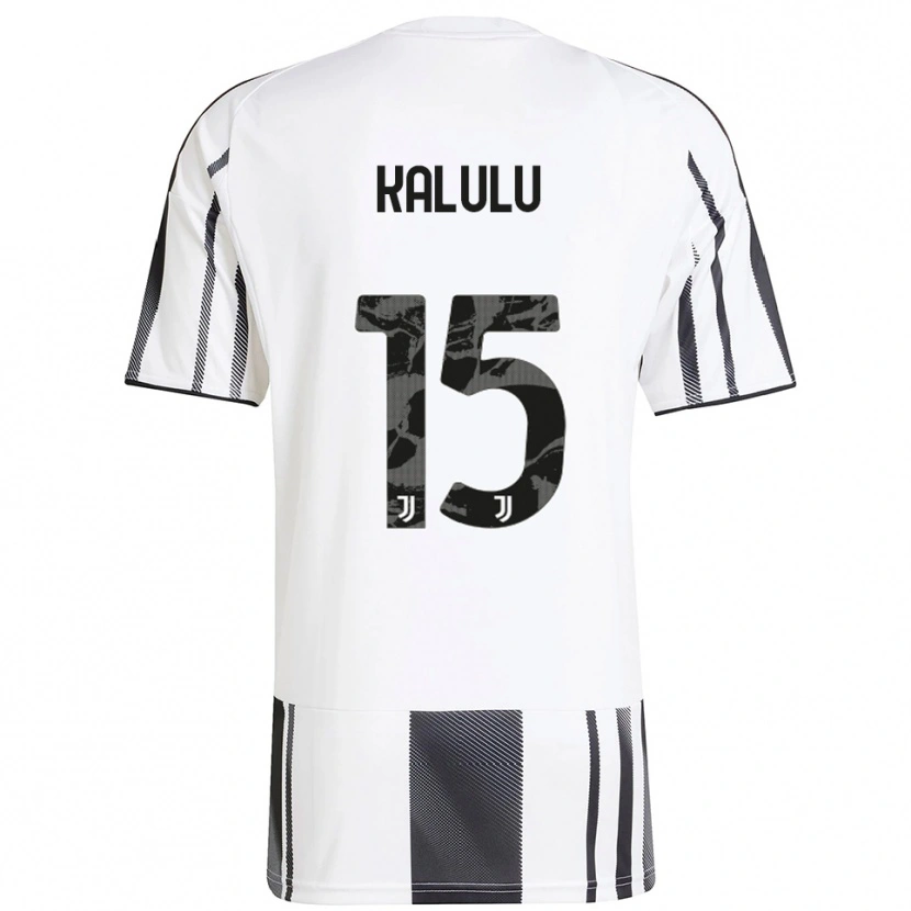Danxen Femme Maillot Pierre Kalulu #15 Blanc Noir Tenues Domicile 2025/26 T-Shirt
