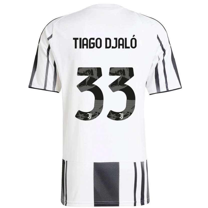 Danxen Femme Maillot Tiago Djaló #33 Blanc Noir Tenues Domicile 2025/26 T-Shirt