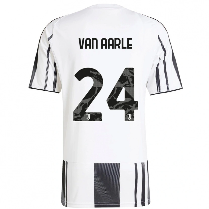 Danxen Femme Maillot Shane Van Aarle #24 Blanc Noir Tenues Domicile 2025/26 T-Shirt
