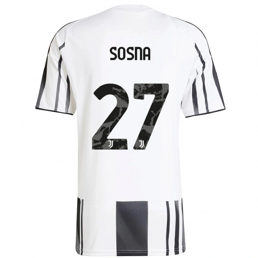Danxen Femme Maillot Adam Sosna #27 Blanc Noir Tenues Domicile 2025/26 T-Shirt