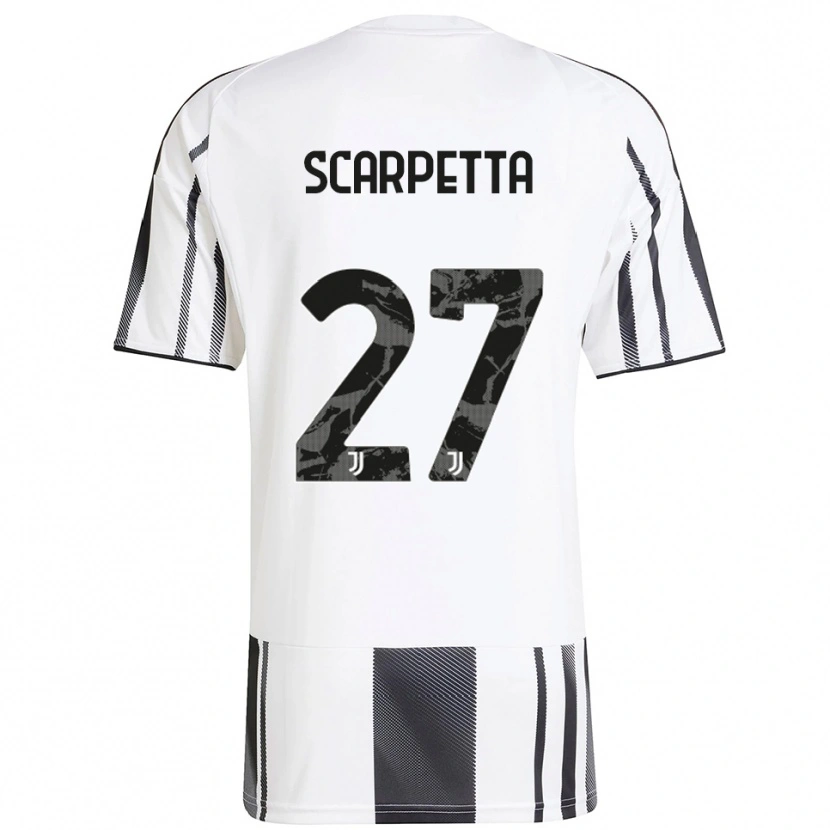 Danxen Femme Maillot Jacopo Scarpetta #27 Blanc Noir Tenues Domicile 2025/26 T-Shirt